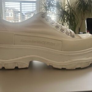 Alexander McQueen's Women's Tread Slick Lace Up Sneakers in White